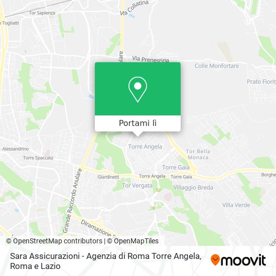 Mappa Sara Assicurazioni - Agenzia di Roma Torre Angela