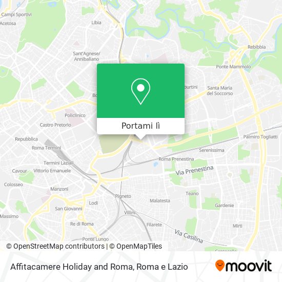 Mappa Affitacamere Holiday and Roma