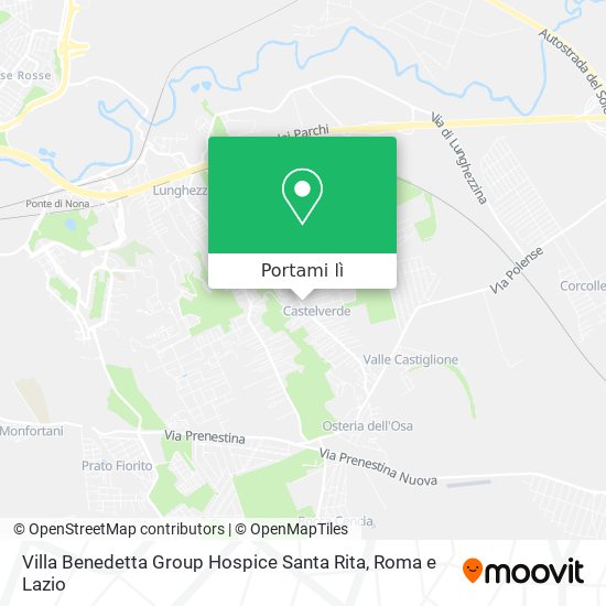 Mappa Villa Benedetta Group Hospice Santa Rita