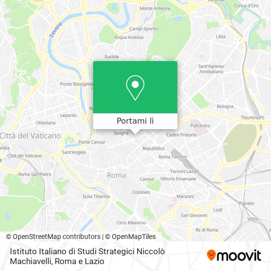 Mappa Istituto Italiano di Studi Strategici Niccolò Machiavelli