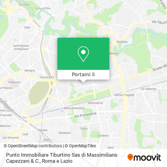 Mappa Punto Immobiliare Tiburtino Sas di Massimiliano Capezzani & C.