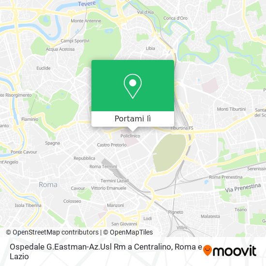 Mappa Ospedale G.Eastman-Az.Usl Rm a Centralino