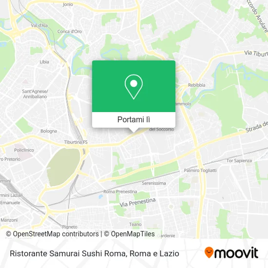 Mappa Ristorante Samurai Sushi Roma