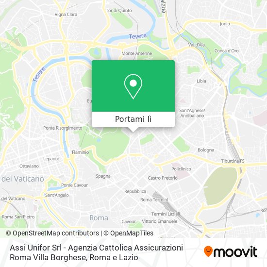 Mappa Assi Unifor Srl - Agenzia Cattolica Assicurazioni Roma Villa Borghese