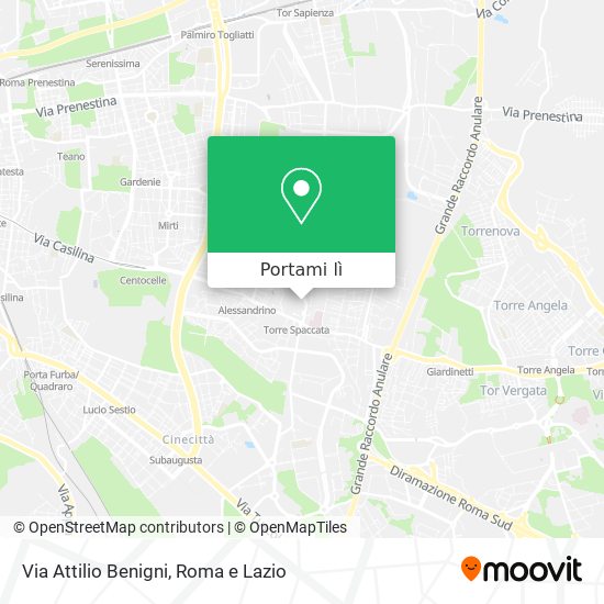 Mappa Via Attilio Benigni