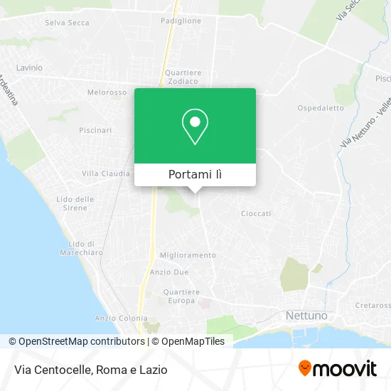 Mappa Via Centocelle