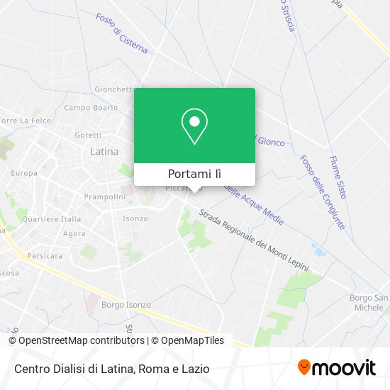 Mappa Centro Dialisi di Latina
