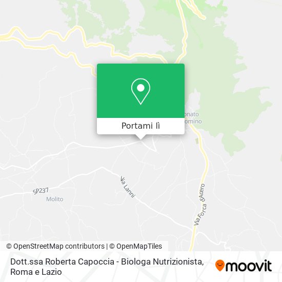 Mappa Dott.ssa Roberta Capoccia - Biologa Nutrizionista