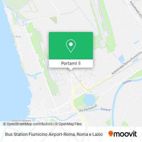 Mappa Bus Station Fiumicino Airport-Roma