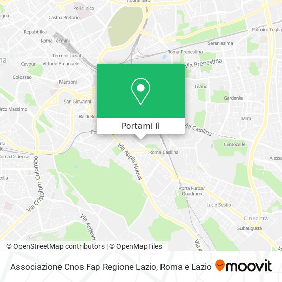 Mappa Associazione Cnos Fap Regione Lazio