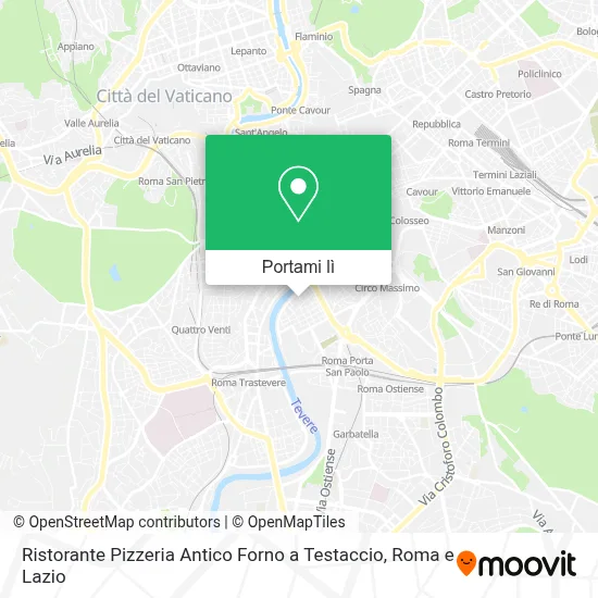 Mappa Ristorante Pizzeria Antico Forno a Testaccio