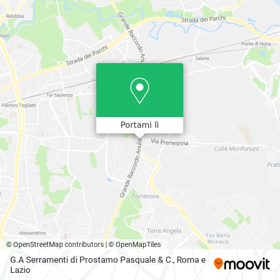 Mappa G.A Serramenti di Prostamo Pasquale & C.