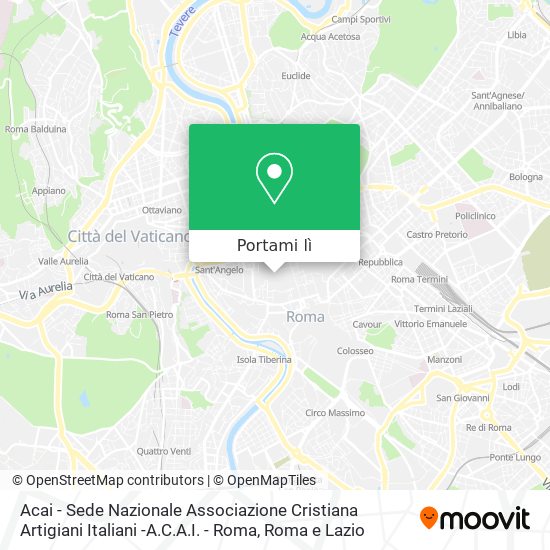 Mappa Acai - Sede Nazionale Associazione Cristiana Artigiani Italiani -A.C.A.I. - Roma
