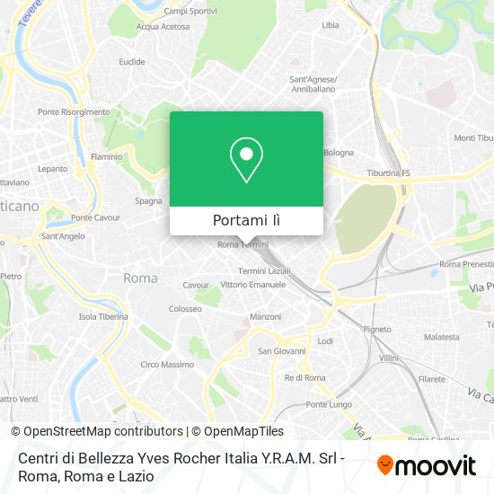 Mappa Centri di Bellezza Yves Rocher Italia Y.R.A.M. Srl - Roma