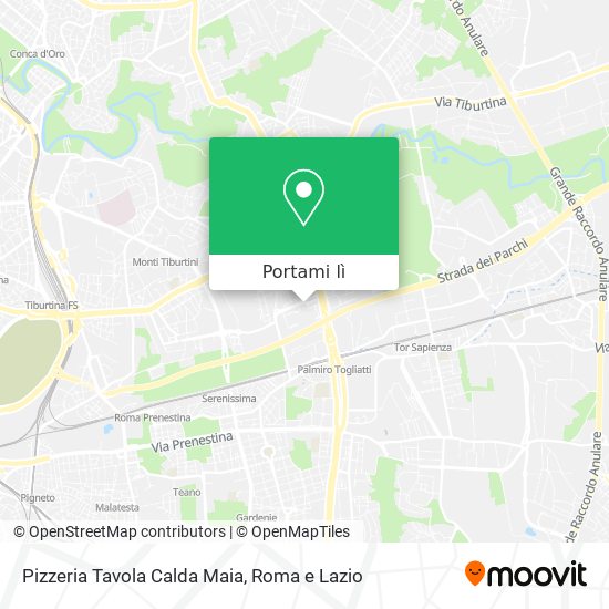 Mappa Pizzeria Tavola Calda Maia