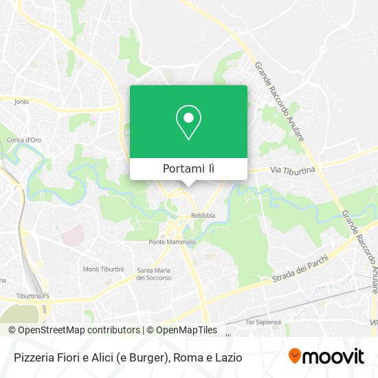 Mappa Pizzeria Fiori e Alici (e Burger)