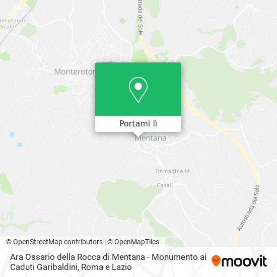 Mappa Ara Ossario della Rocca di Mentana - Monumento ai Caduti Garibaldini