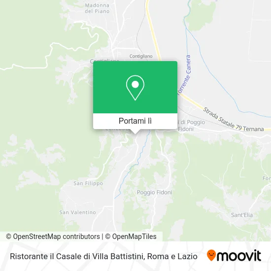 Mappa Ristorante il Casale di Villa Battistini