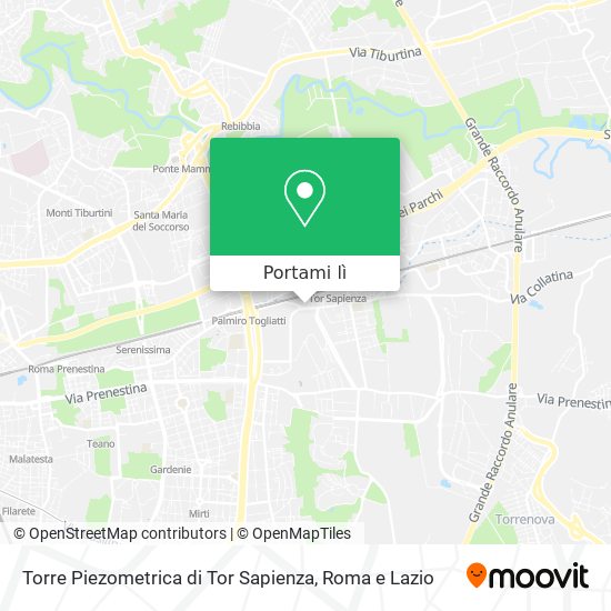Mappa Torre Piezometrica di Tor Sapienza