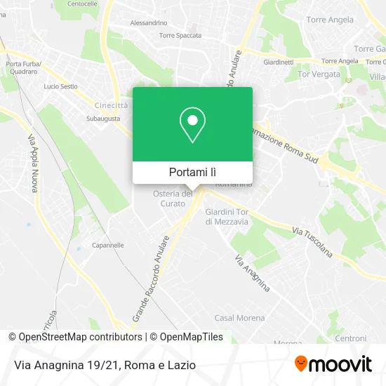 Mappa Via Anagnina 19/21
