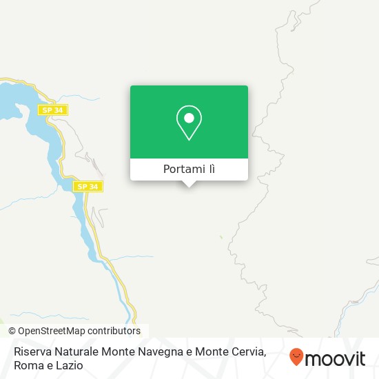 Mappa Riserva Naturale Monte Navegna e Monte Cervia