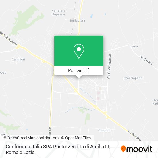 Mappa Conforama Italia SPA Punto Vendita di Aprilia LT