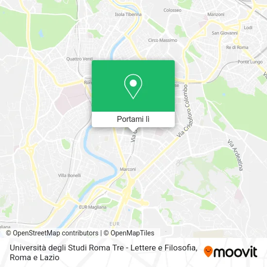 Mappa Università degli Studi Roma Tre - Lettere e Filosofia