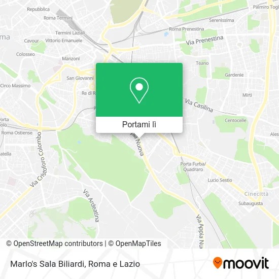 Mappa Marlo's Sala Biliardi