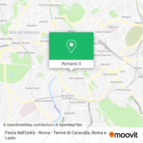 Mappa Festa dell'Unità - Roma - Terme di Caracalla