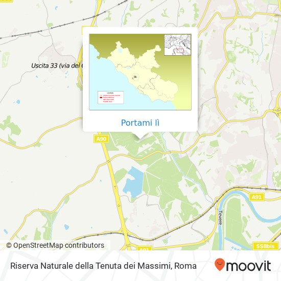 Mappa Riserva Naturale della Tenuta dei Massimi