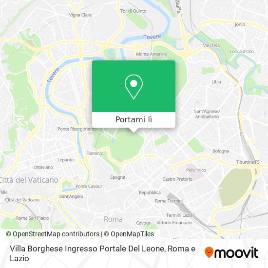 Mappa Villa Borghese Ingresso Portale Del Leone