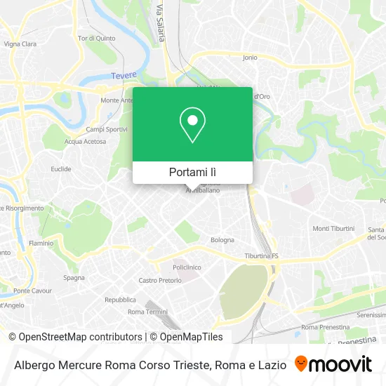 Mappa Albergo Mercure Roma Corso Trieste