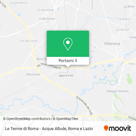 Mappa Le Terme di Roma - Acque Albule