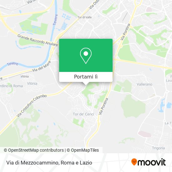 Mappa Via di Mezzocammino