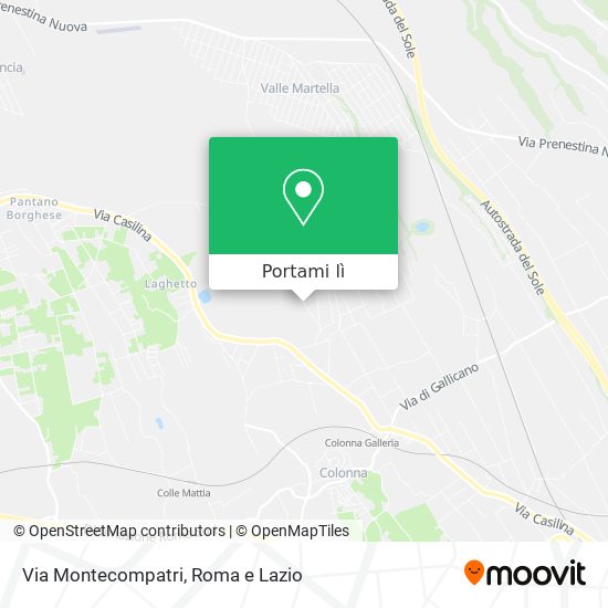 Mappa Via Montecompatri