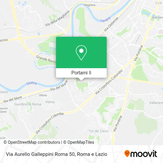 Mappa Via Aurelio Galleppini Roma 50
