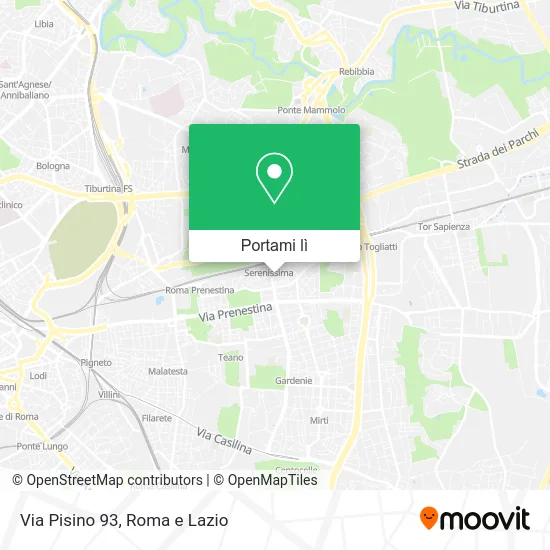 Mappa Via Pisino 93