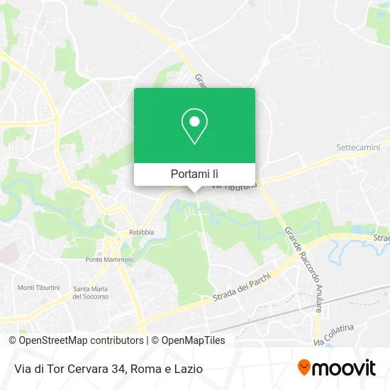 Mappa Via di Tor Cervara 34