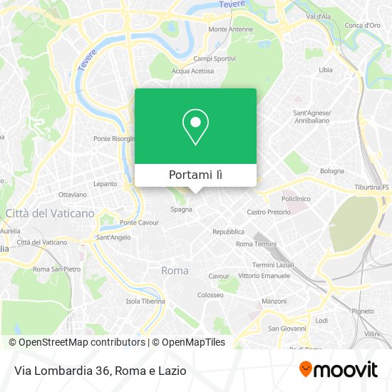Mappa Via Lombardia 36