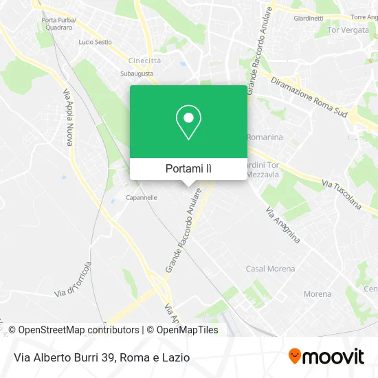 Mappa Via Alberto Burri 39