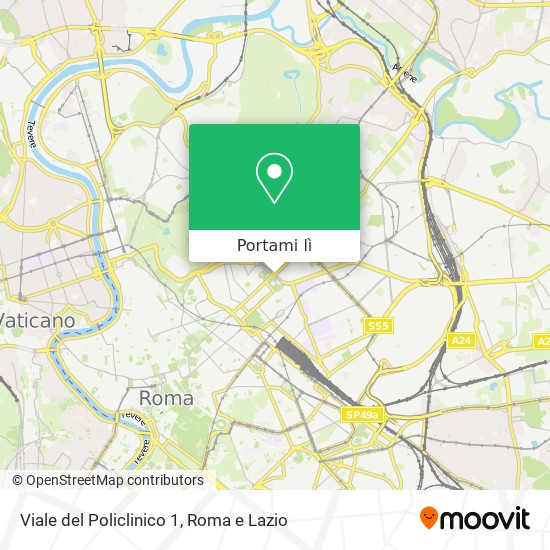 Mappa Viale del Policlinico 1