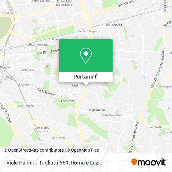 Mappa Viale Palmiro Togliatti 651
