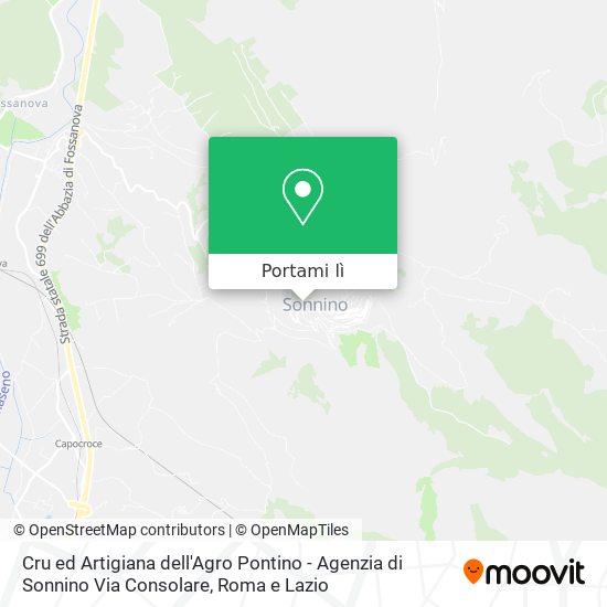 Mappa Cru ed Artigiana dell'Agro Pontino - Agenzia di Sonnino Via Consolare