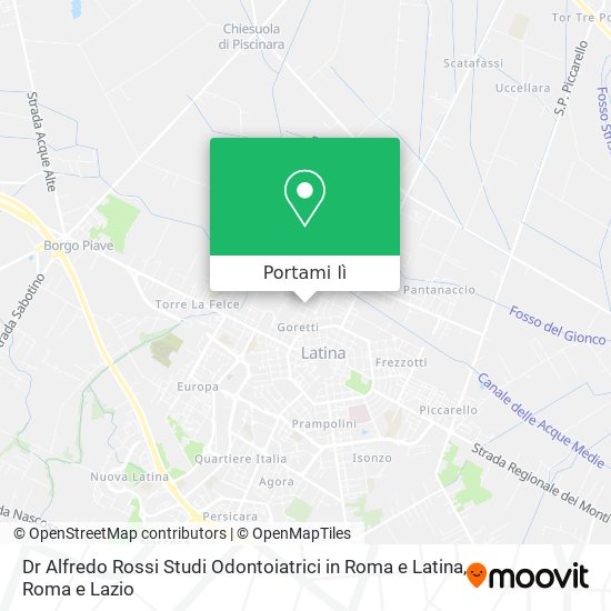 Mappa Dr Alfredo Rossi Studi Odontoiatrici in Roma e Latina