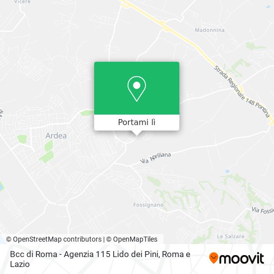 Mappa Bcc di Roma - Agenzia 115 Lido dei Pini