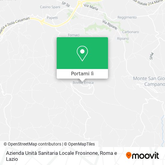 Mappa Azienda Unità Sanitaria Locale Frosinone