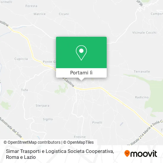 Mappa Simar Trasporti e Logistica Societa Cooperativa