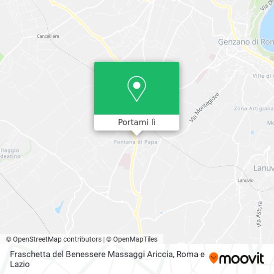 Mappa Fraschetta del Benessere Massaggi Ariccia