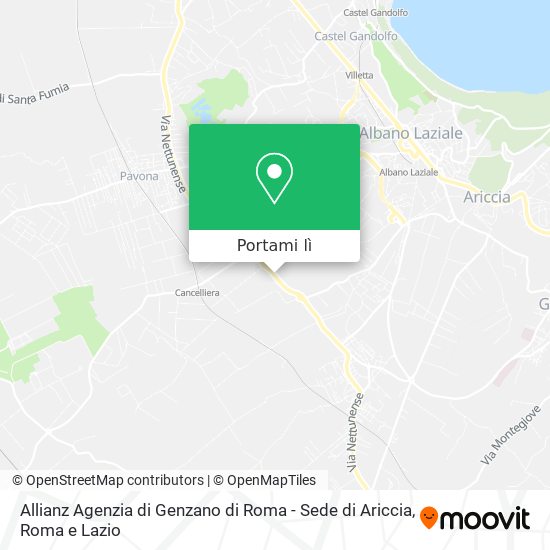 Mappa Allianz Agenzia di Genzano di Roma - Sede di Ariccia