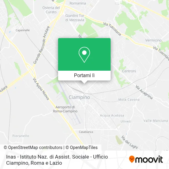 Mappa Inas - Istituto Naz. di Assist. Sociale - Ufficio Ciampino
